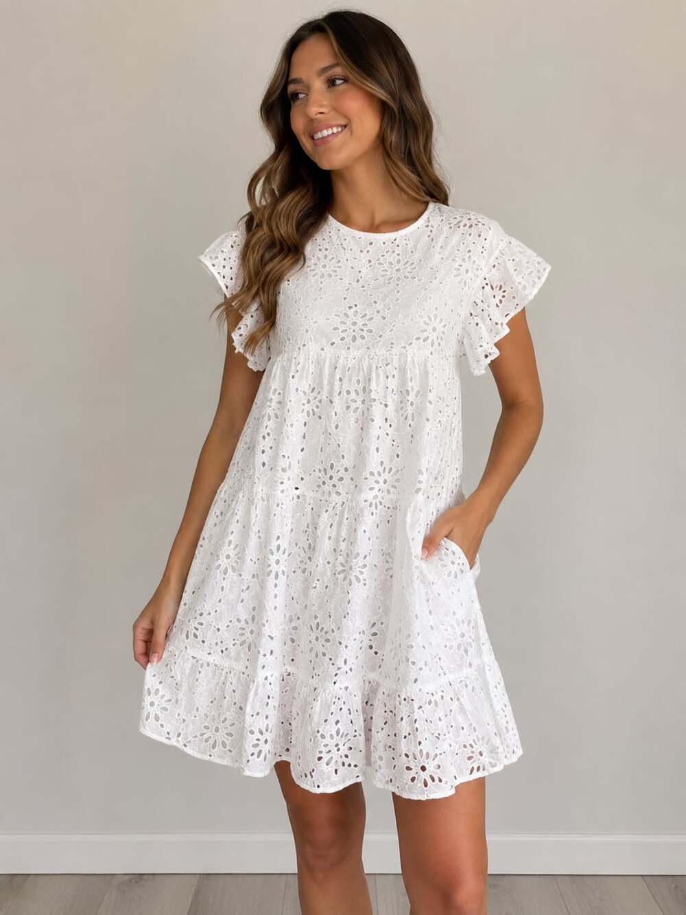 NWT Olivaceous White Summer Dress Size Lโโโโโโ